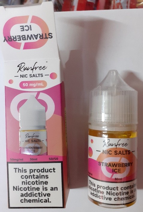 Náhradní náplň do elektronické cigarety Runfree, nic salts, 50 mg/ml, e-liquid, různé příchutě: Fotografie č. 2