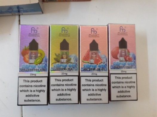 Náhradní náplň do elektronické cigarety fm® FUMOT, nic salts, e-liquid, různé příchutě: Fotografie
