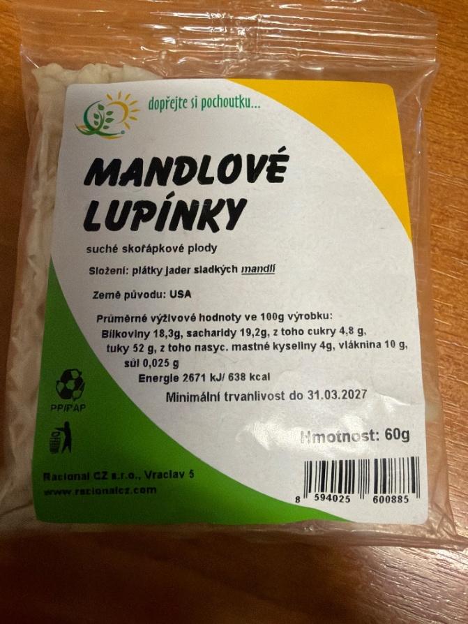 Mandlové lupínky: Fotografie